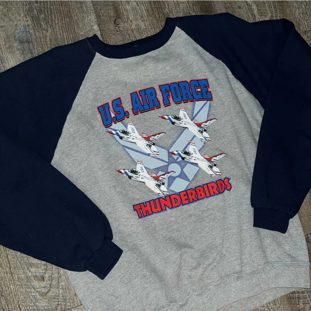 Vintage 90s‎ US Air Force Thunderbirds Sweatshirt Size L Crewneck Gray Jerzees￼